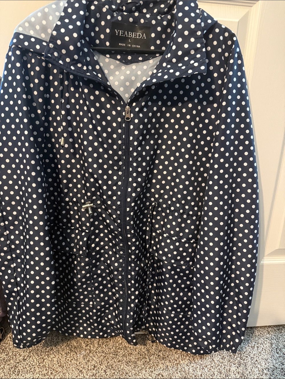 Navy Polka Dot Utility Jacket